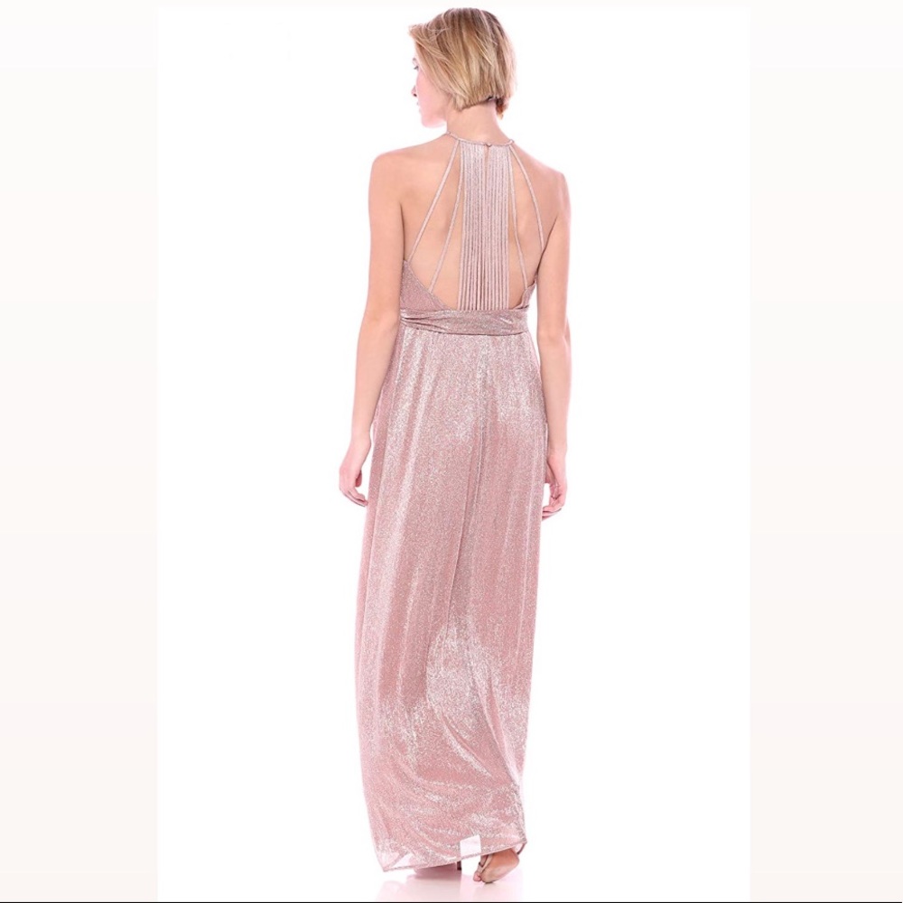 Halston Heritage Pink Blush Metallic Dress